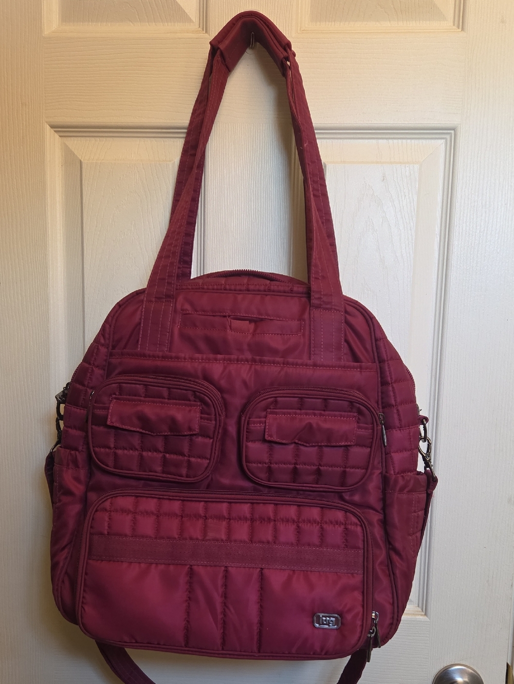 Lug Puddle Jumper Quilted Tote Bag in Burgundy